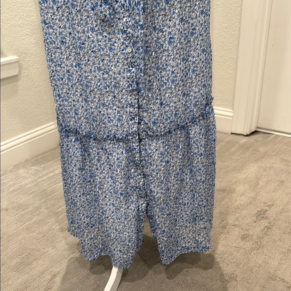 Draper James Blue and White Tiered Ruffled sleeve Tie Waist Maxi Dress Size XL - Picture 5 of 10